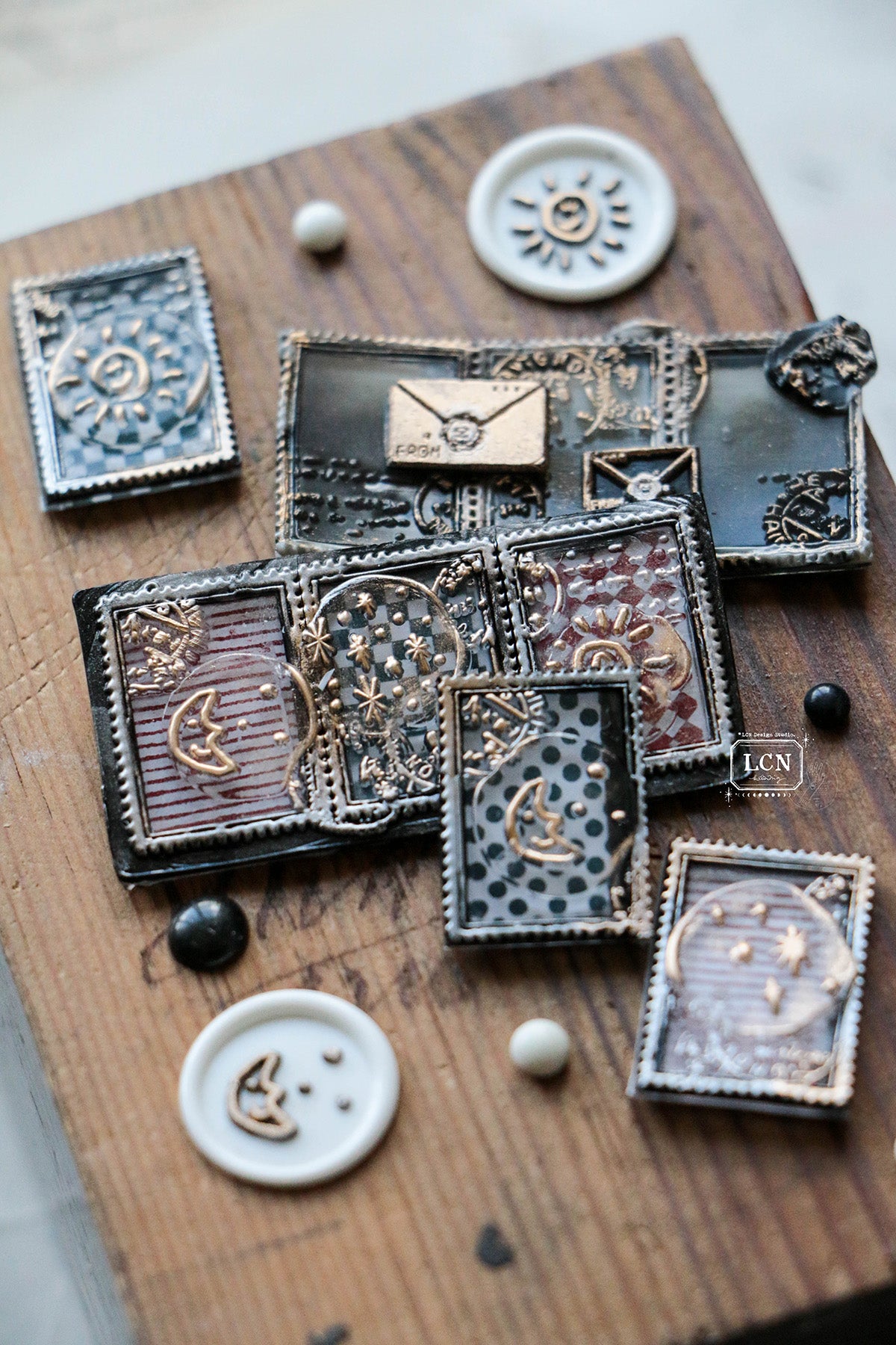 LCN Mini Double-sided Wax Seal Stamp Set: Hand-Drawn Stars