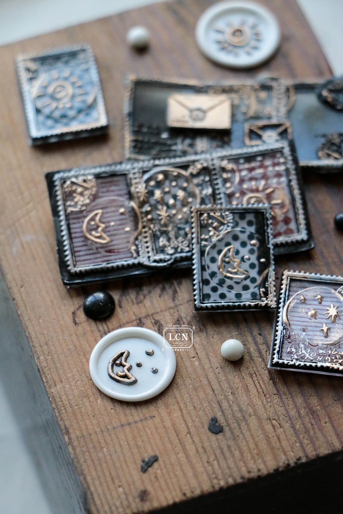 LCN Mini Double-sided Wax Seal Stamp Set: Sun & Moon