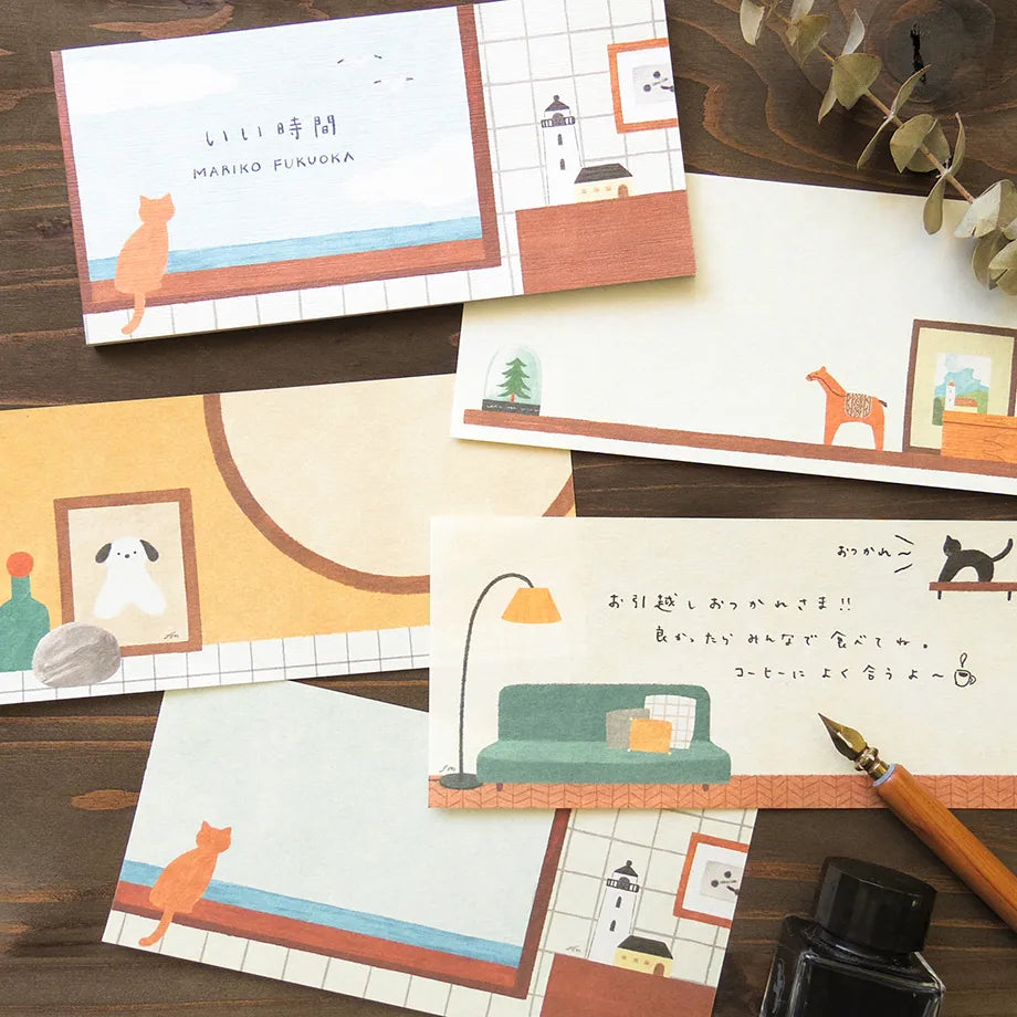 Cozyca products: Mariko Fukuoka: Letter Pad - いい時間 (Good Times)