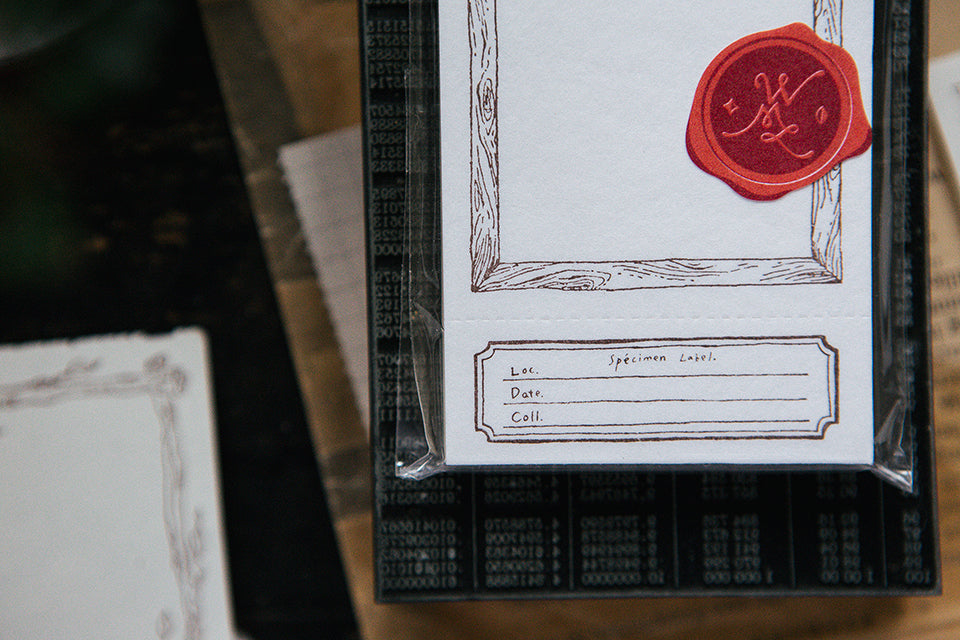 OURS letterpress label book: Wooden frame