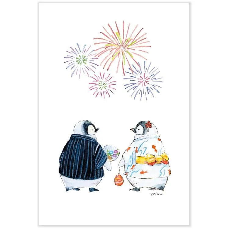 Postcard: オトン (Oton): Penguin at Summer Festival
