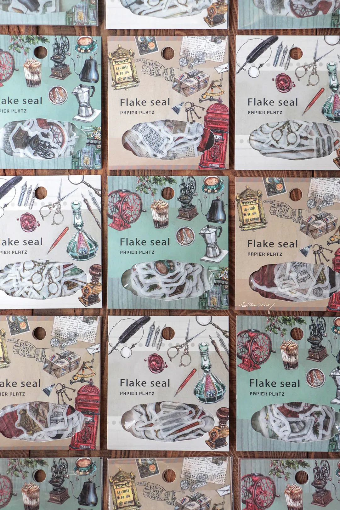 LCN Washi Flake Seal Sticker Set - Antique Postage