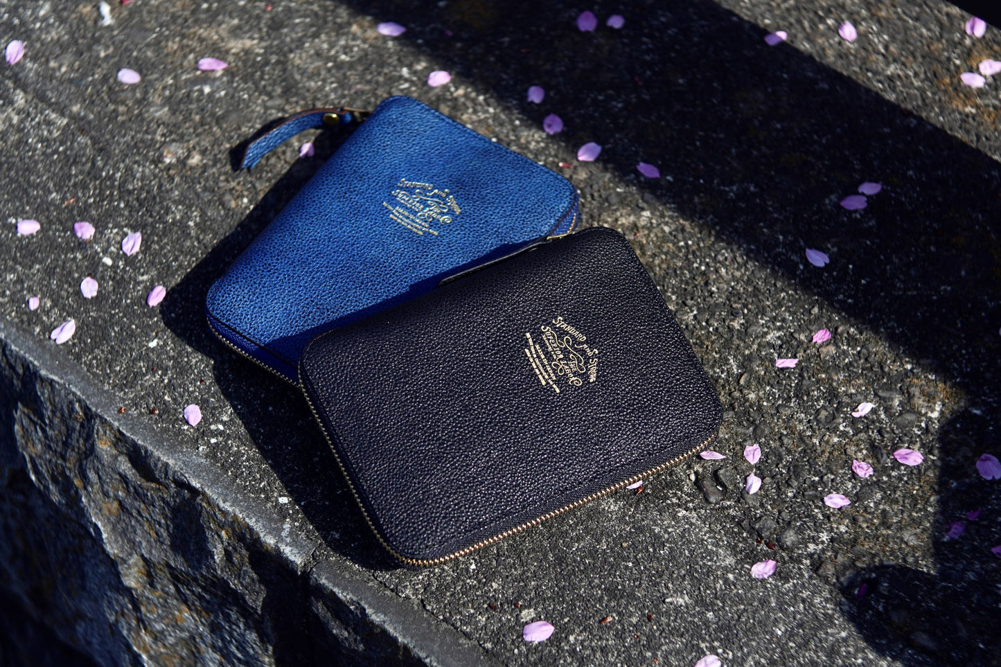 A6 Kurozan Indigo leather zip organizer