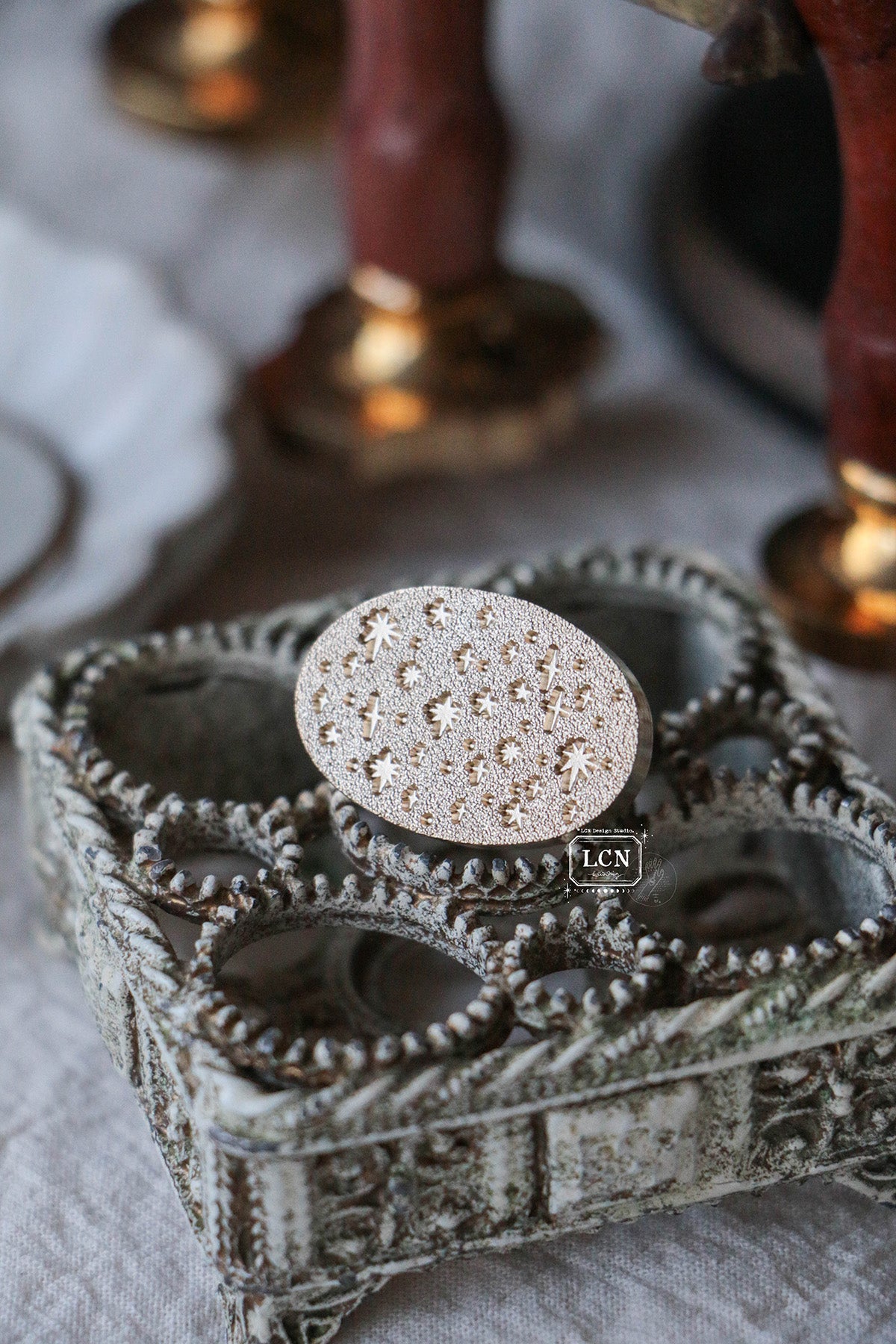 LCN Wax Seal Stamp Set: Oval Star: H