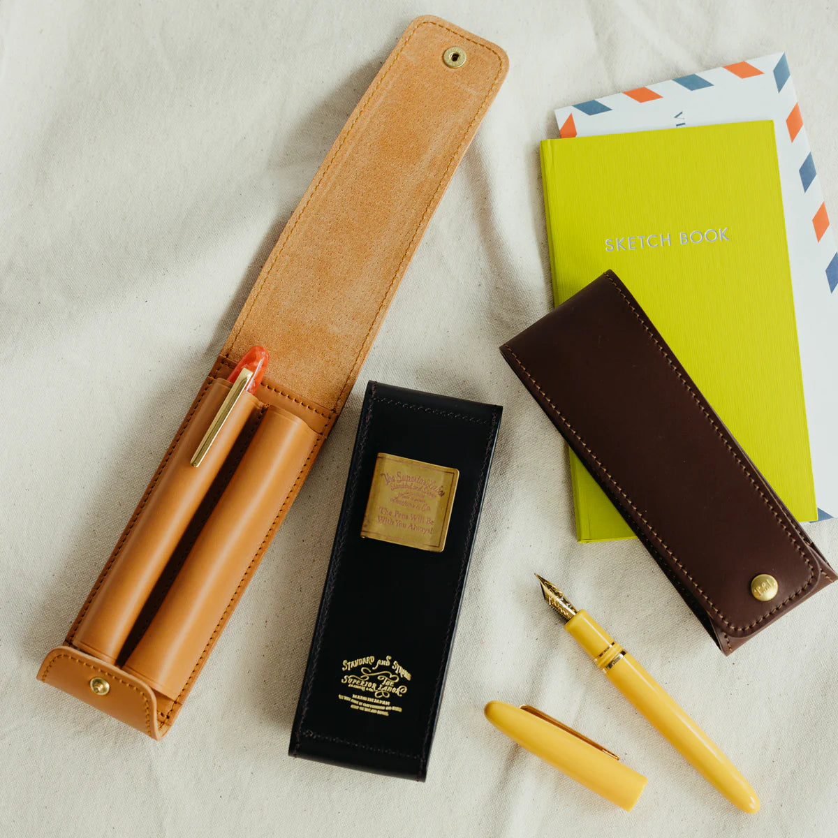 PRE-ORDER: TSL INGRASSATO fountain pen case with clip (two pens)