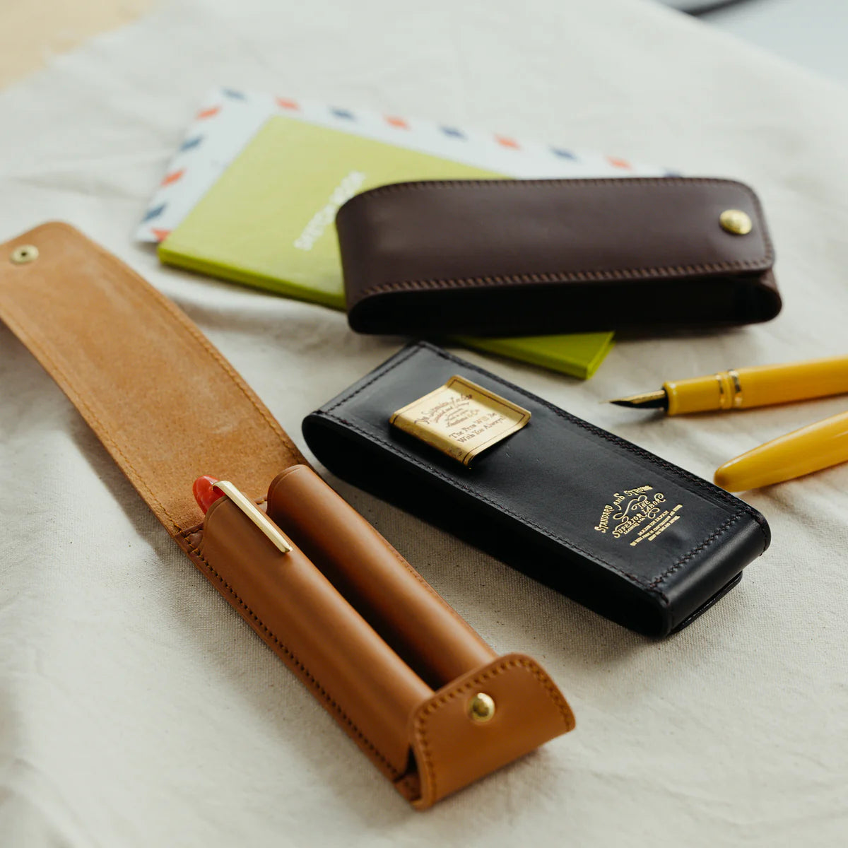 PRE-ORDER: TSL INGRASSATO fountain pen case with clip (two pens)