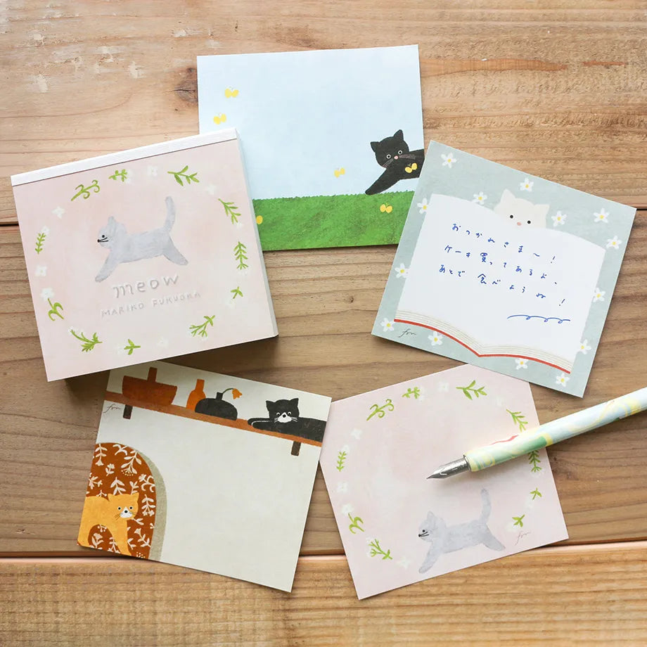 Cozyca products: Mariko Fukuoka: Memo Pad - meow