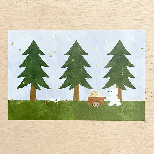 Cozyca products: Mariko Fukuoka: Postcard - Hoshi Kuma (Star Bear)