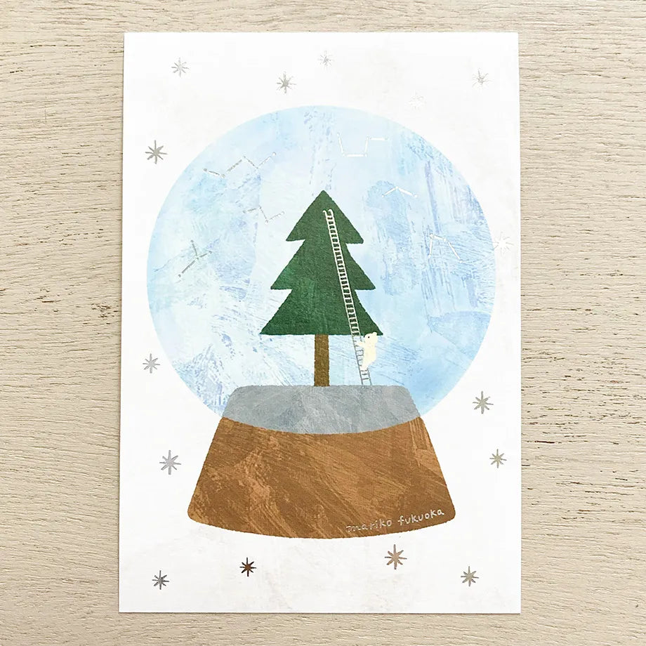 Cozyca products: Mariko Fukuoka: Postcard - Snow Globe
