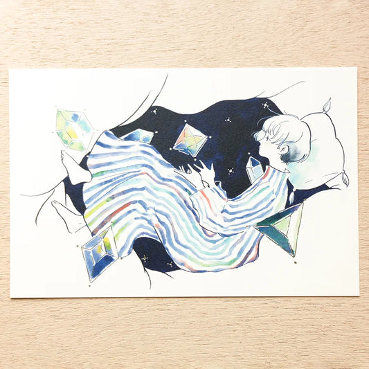 Cozyca products: Sayuri Fujimaki: Postcard - 眠れぬ夜 (A Night without Sleep)