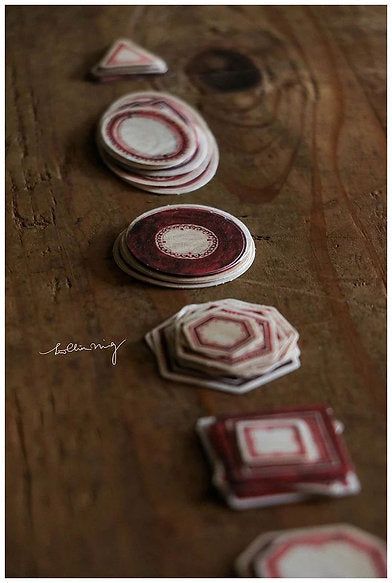 LCN Vintage Red & Blue Label Sticker Box