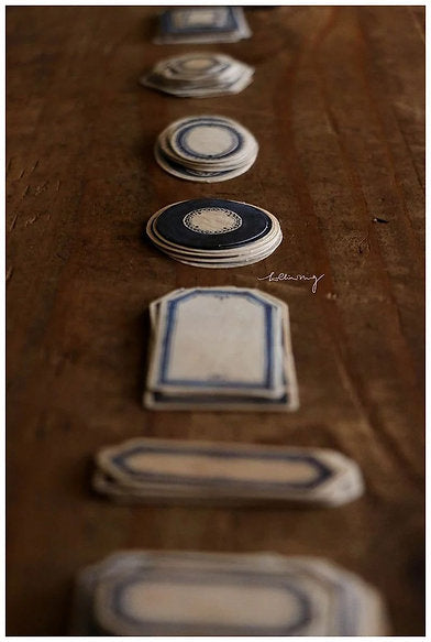 LCN Vintage Red & Blue Label Sticker Box