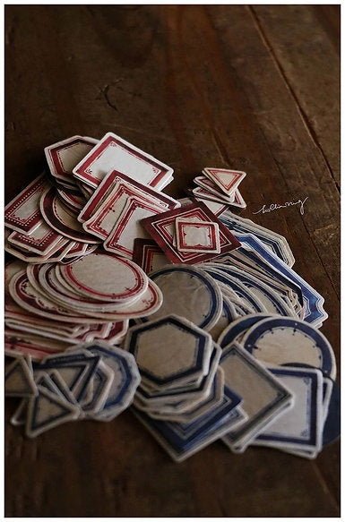 LCN Vintage Red & Blue Label Sticker Box