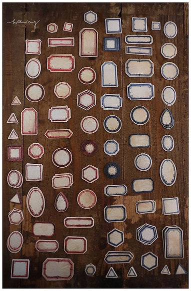 LCN Vintage Red & Blue Label Sticker Box