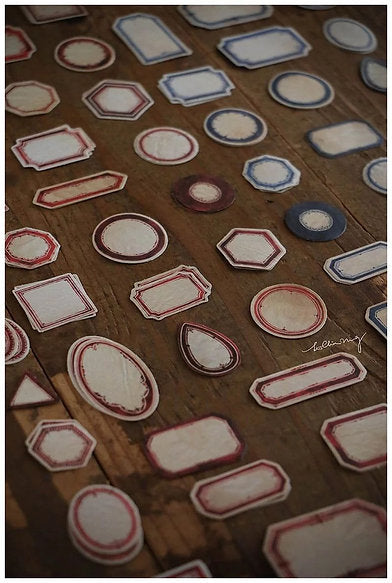 LCN Vintage Red & Blue Label Sticker Box