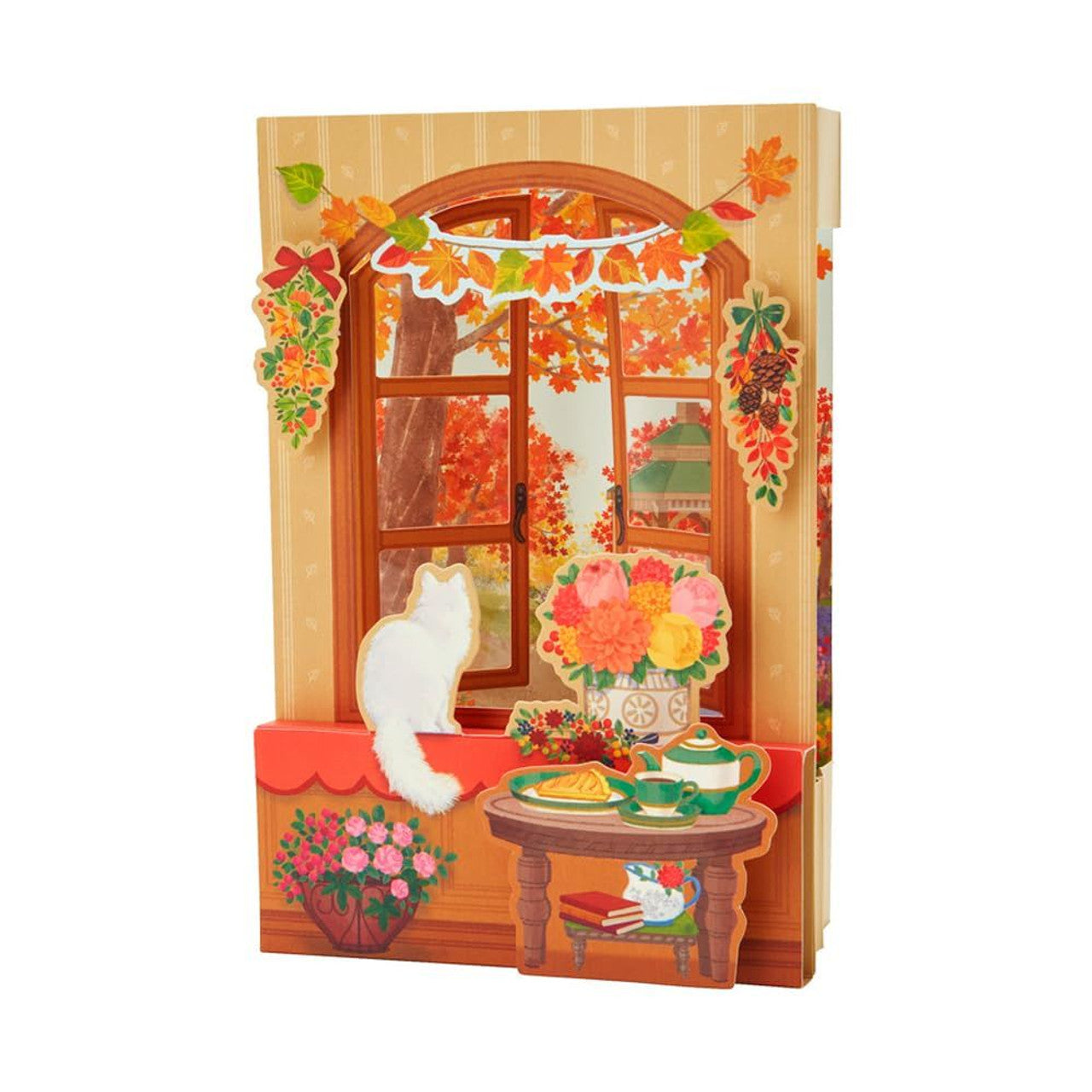 Greeting Card: Cat by the Window in Autumn