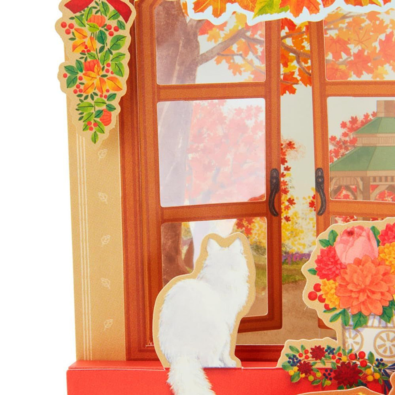 Greeting Card: Cat by the Window in Autumn