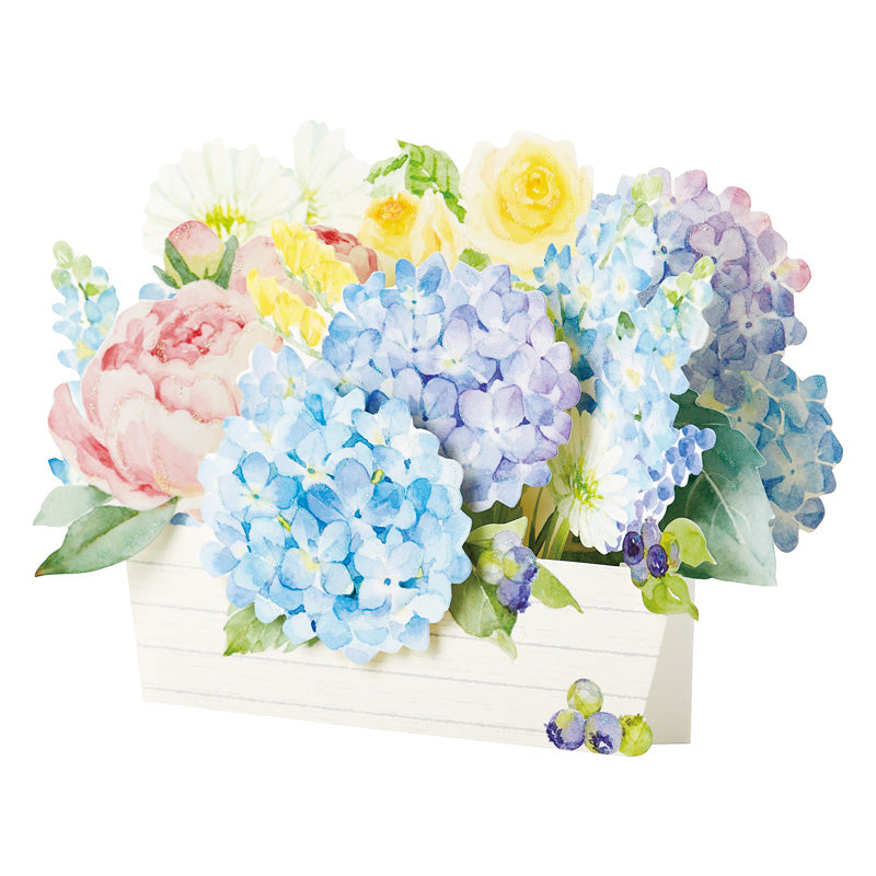 Sanrio Greeting Card: Hydrangea, Peony and Others Flower Box