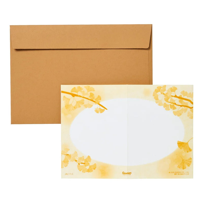 Sanrio Greeting Card: Ginkgo Leaves with Chipmunk