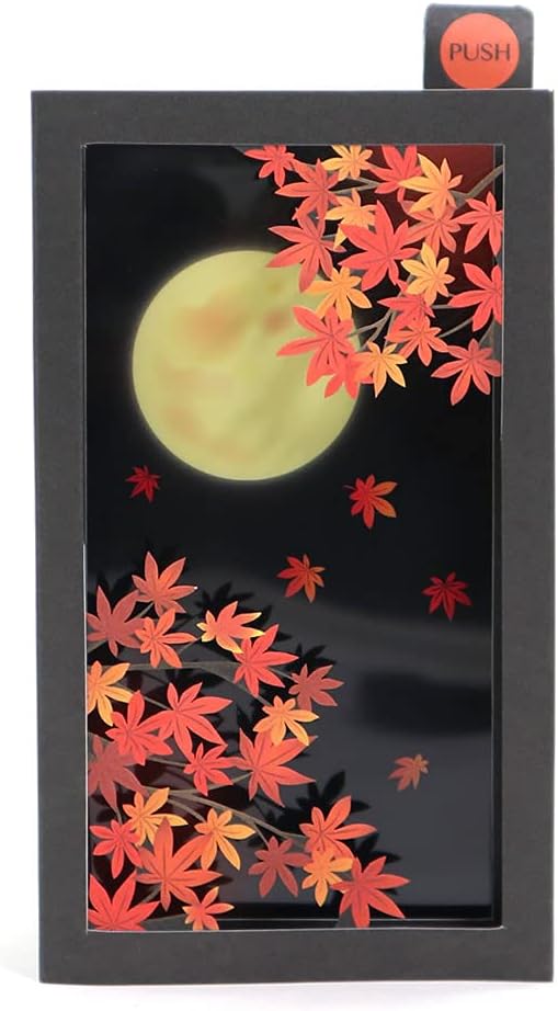 Greeting Card: Autumn Leaves Night Scene (with sound)