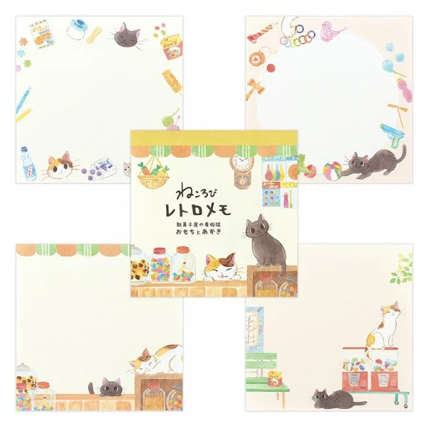 Nekorobi Memopad: Omochi & Azuki the Marquee Cats of sweets & snacks shop