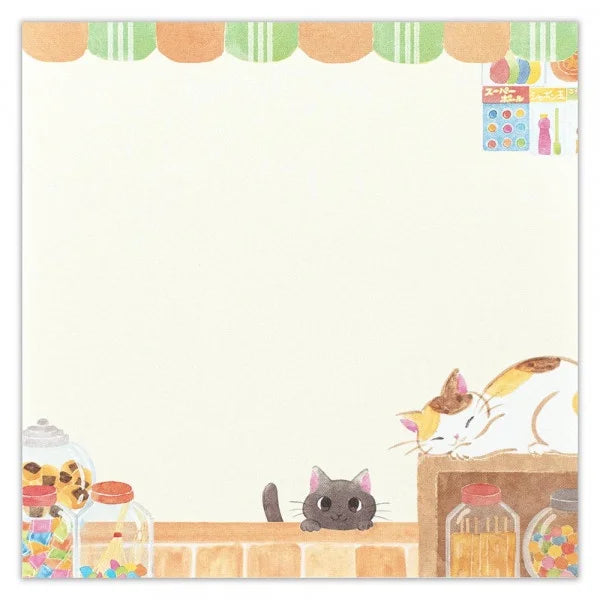 Nekorobi Memopad: Omochi & Azuki the Marquee Cats of sweets & snacks shop