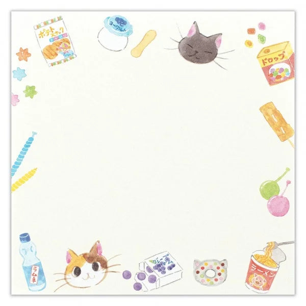 Nekorobi Memopad: Omochi & Azuki the Marquee Cats of sweets & snacks shop