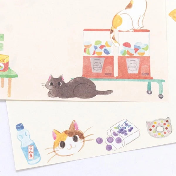 Nekorobi Memopad: Omochi & Azuki the Marquee Cats of sweets & snacks shop