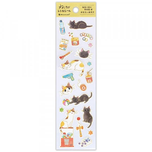 Nekorobi Washi-Sticker: Omochi & Azuki the Marquee Cats of sweets & snacks shop