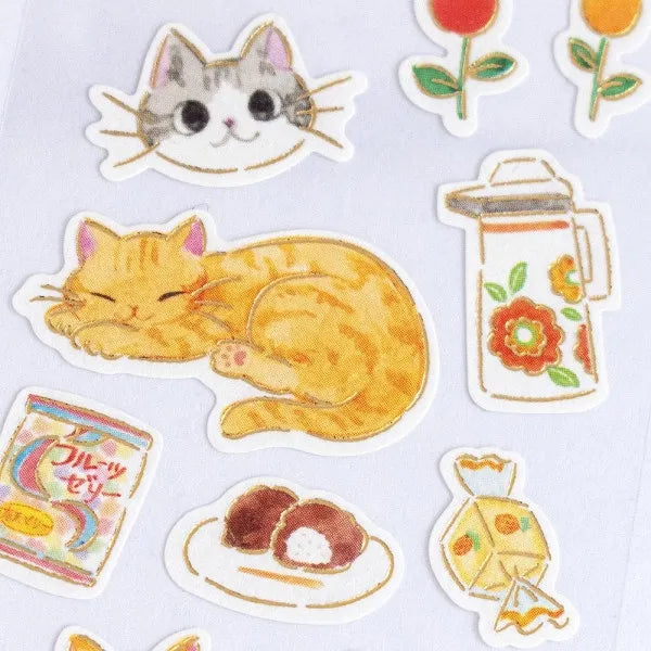 Nekorobi Washi-Sticker: Chibi and Miiko Grandma's Cats