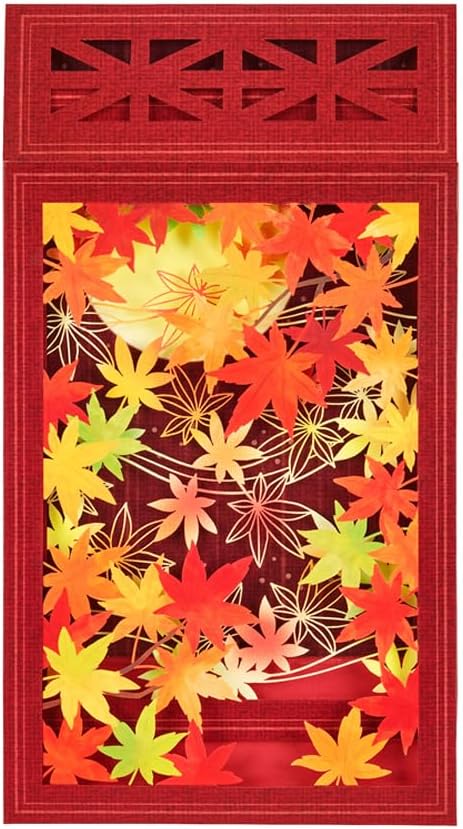 Greeting Card: Moon with Autumn Leaves