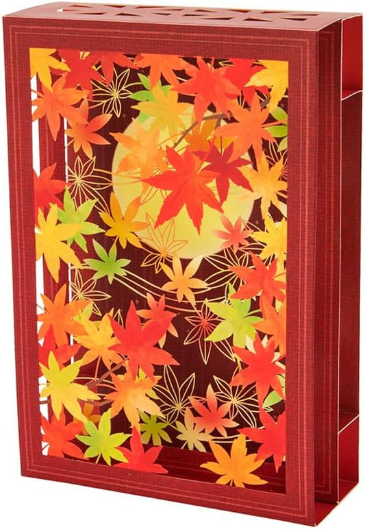 Greeting Card: Moon with Autumn Leaves