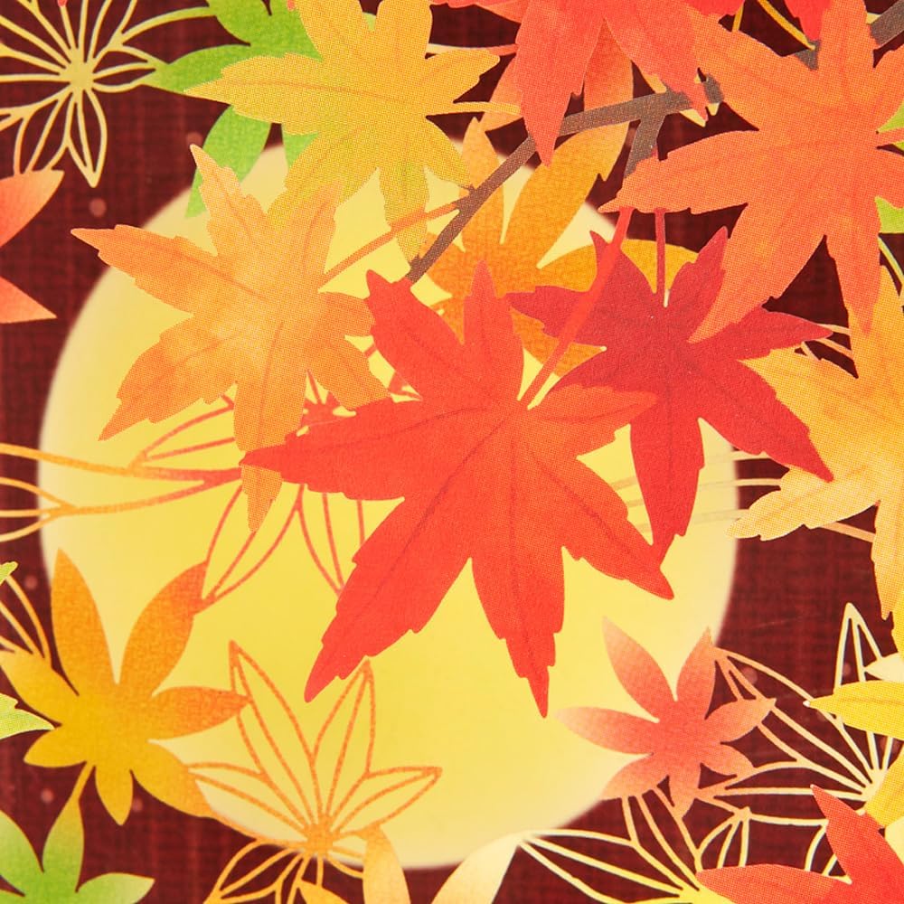 Greeting Card: Moon with Autumn Leaves