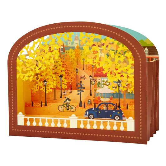 Sanrio Greeting Card: A Town with Row of Ginkgo Trees