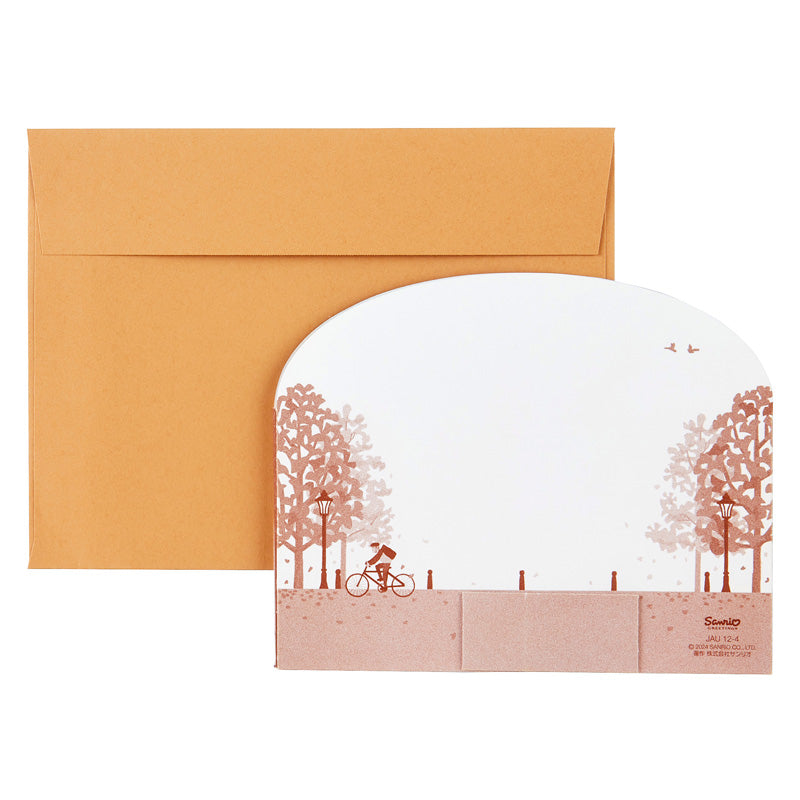 Sanrio Greeting Card: A Town with Row of Ginkgo Trees