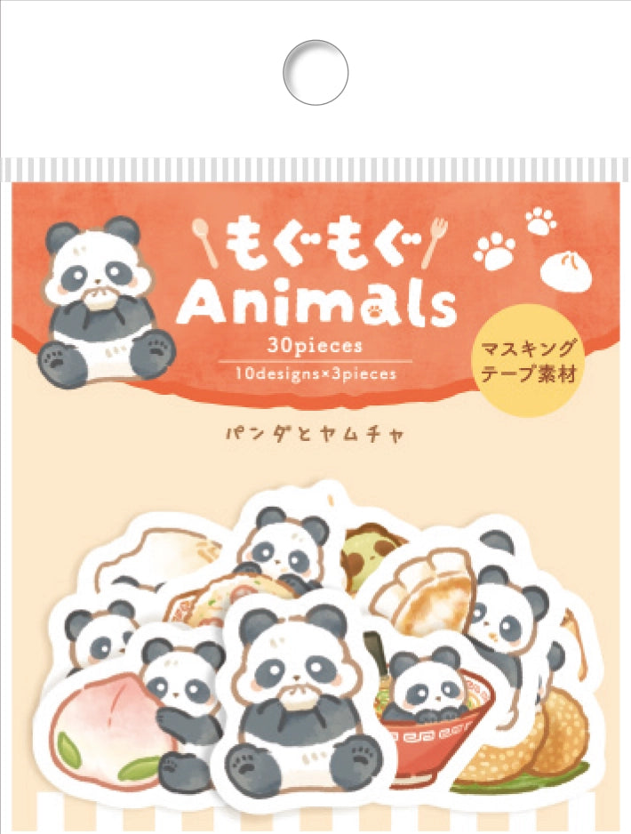 Washi Flake Seal Sticker Set: MOGU-MOGU Animals