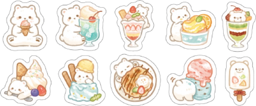 Washi Flake Seal Sticker Set: MOGU-MOGU Animals