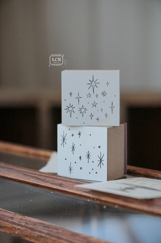 LCN rubber stamp: Hand Draw stars Set - L size (2 stamps)