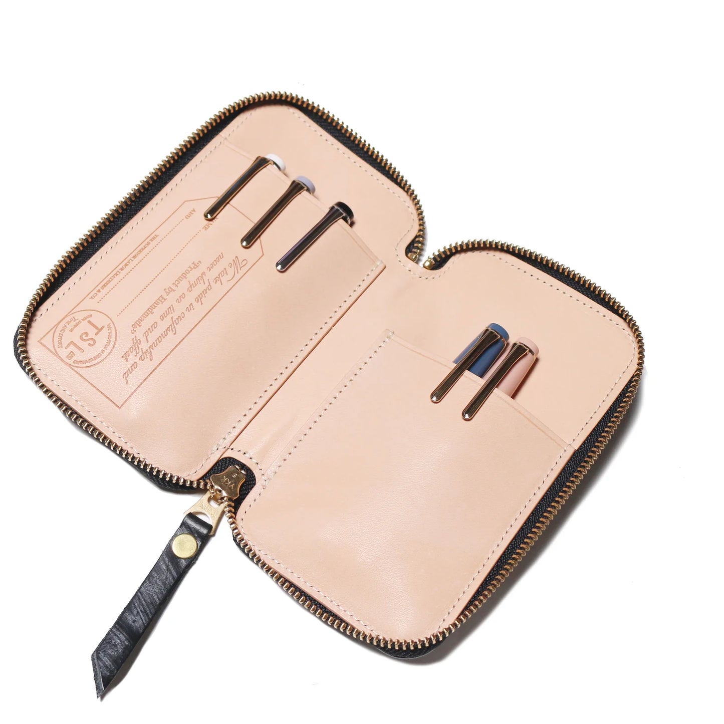 Bridle leather zip pen case