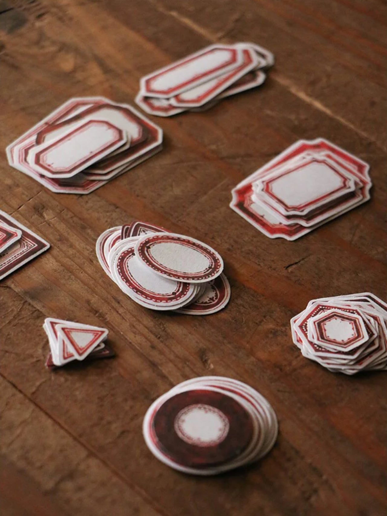 LCN Vintage Red & Blue Label Sticker Box