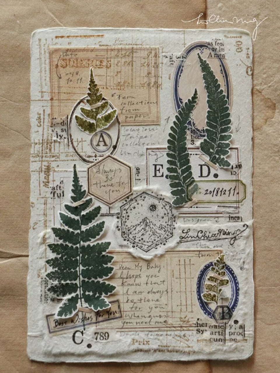 LCN Vintage Red & Blue Label Sticker Box