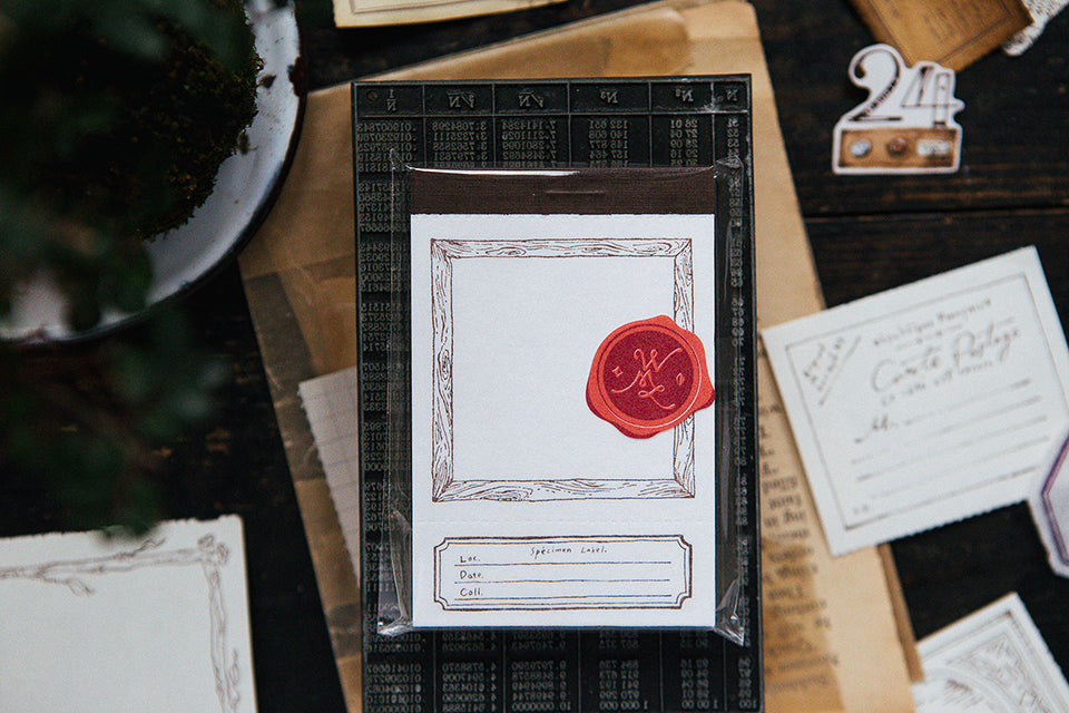 OURS letterpress label book: Wooden frame