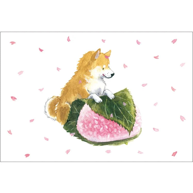 Postcard Set: 村田 夏佳 (Natsuka Murata): Shiba-Inu Spring series (11 postcards)