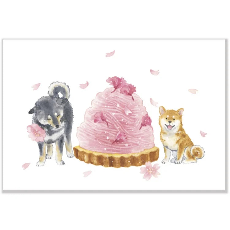 Postcard Set: 村田 夏佳 (Natsuka Murata): Shiba-Inu Spring series (11 postcards)