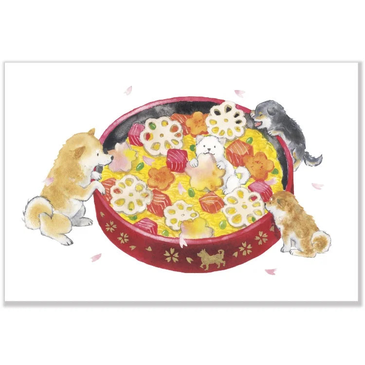 Postcard Set: 村田 夏佳 (Natsuka Murata): Shiba-Inu Spring series (11 postcards)