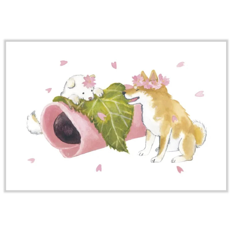 Postcard Set: 村田 夏佳 (Natsuka Murata): Shiba-Inu Spring series (11 postcards)