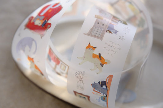 OURS masking tape: Life With Cats PET tape