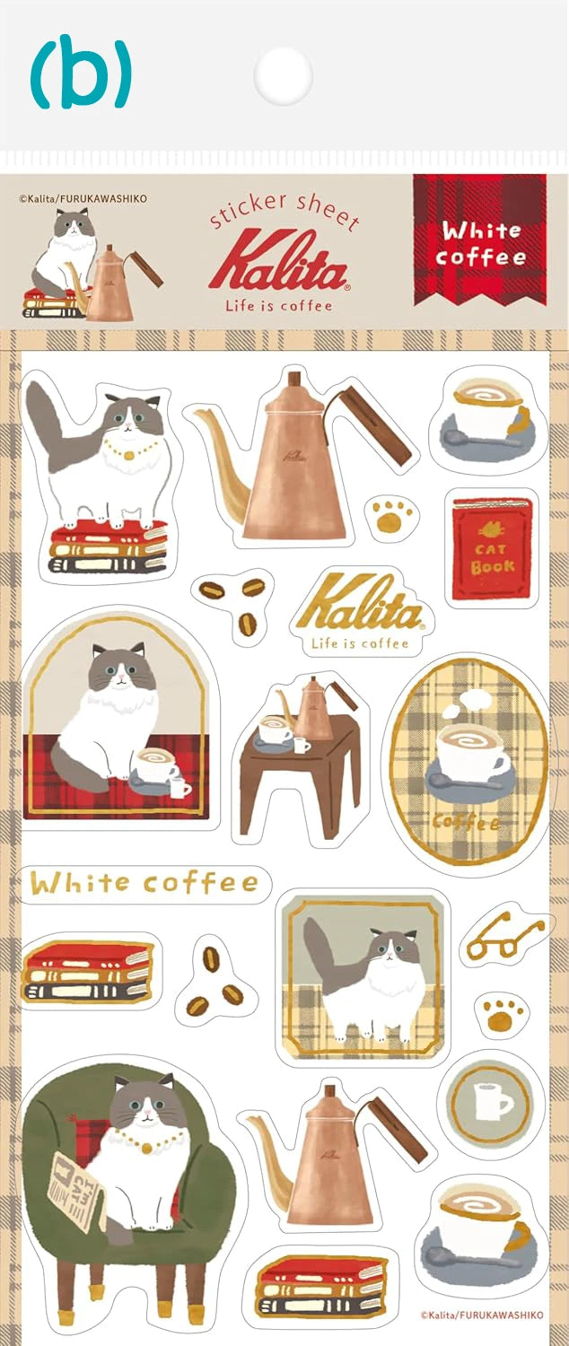 Furukawa Paper: Washi Paper Stickers Sheet - Kalita: Life is Coffee Series