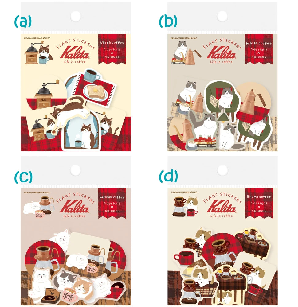 Furukawa Paper: Washi Paper Flake Stickers - Kalita: Life is Coffee Series