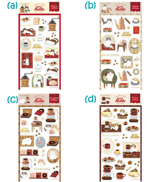 Furukawa Paper: Washi Paper Stickers Sheet - Kalita: Life is Coffee Series